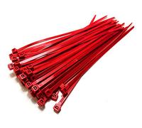 Bridas de plástico de nailon largas y anchas, extra grandes, color blanco y negro, 50 piezas (rojo, 4,8 mm x 300 mm)
