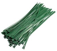 Bridas de plástico liberables, resistentes y grandes, reutilizables, paquete de 50 (7,2 mm x 300 mm, verde)