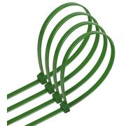 bridas de poliamida 4,8 x 450 mm (30 uds) en verde, resistentes, ideales para fijar y agrupar cables y objetos en el hogar y la oficina.