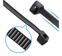 bridas de poliamida negras (20 uds) 7,2 x 500 mm, resistentes y flexibles, ideales para organización y sujeción de cables y objetos.
