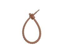 Bridas de silicona en forma de serpiente, 10 bridas de silicona reutilizables con cierre automático, multicolor, 22 cm(Coffee)