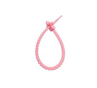 Bridas de silicona en forma de serpiente, Bridas de silicona multicolores 22 cm 10 piezas autoblocantes reutilizables(Pink)