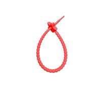 Bridas de silicona en forma de serpiente, Bridas de silicona multicolores 22 cm 10 piezas autoblocantes reutilizables(Red)