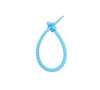 Bridas de silicona en forma de serpiente, Bridas de silicona multicolores 22 cm 10 piezas autoblocantes reutilizables(Light Blue)