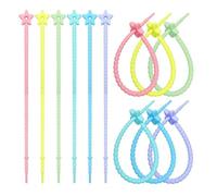 Bridas de silicona en forma de serpiente, Bridas for Cables Autoblocantes De Silicona Multicolor 22cm Paquete 10(Color 4)