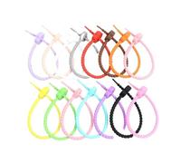 Bridas de silicona en forma de serpiente, Bridas for cables autoblocantes de silicona reutilizables, 22 cm, paquete 15(Blue)