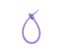 Bridas De Silicona Para Cables 10 bridas de alambre reutilizables autoblocantes de 22 cm for sujetar cables. Materiales de bricolaje.(PURPLE)