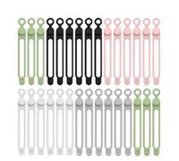 Bridas de silicona para gestión de cables con bordes lisos y grosor uniforme para un manejo seguro y reutilización a largo plazo (30)