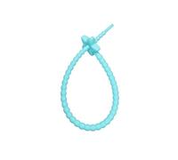 Bridas de Silicona Reutilizables for Bolsas 22 cm, con Cierre Cremallera, for Sujetar Cables, for Auriculares, línea Datos Universal(Light Blue)
