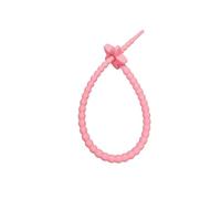 Bridas de Silicona Reutilizables for Bolsas 22 cm, con Cierre Cremallera, for Sujetar Cables, for Auriculares, línea Datos Universal(Light Red)