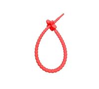 Bridas de Silicona Reutilizables for Bolsas 22 cm, con Cierre Cremallera, for Sujetar Cables, for Auriculares, línea Datos Universal(Red)