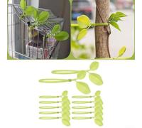 Bridas de soporte para plantas con silueta de hoja para estética natural en jardines y configuraciones de cultivo en interiores, 20 cm de longitud (100 piezas)