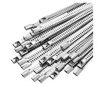 Bridas for cables de acero inoxidable, bridas for bloqueo automático alta resistencia 5mm, for envoltura escape Metal multiusos, 10/100 Uds(5x200mm,20pcs)