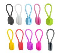 Bridas magnéticas reutilizables, 5/10 unidades, de silicona, organizador de cables, para auriculares, hogar, oficina, escuela, soportes resistentes al polvo, multicolor