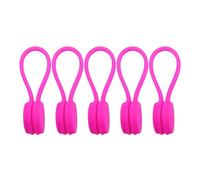 Bridas magnéticas reutilizables para cables, 5/10 unidades, de silicona, para auriculares, hogar, oficina, escuela, resistentes al polvo, color rojo rosa
