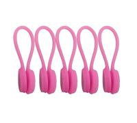 Bridas magnéticas reutilizables para cables, 5/10 unidades, de silicona, para auriculares, hogar, oficina, escuela, resistentes al polvo, color rosa