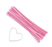 Bridas metálicas 1200Pcs Candy Lollipop Wrapping Baking Cello Gift Bags Sealing Binding Wire Wedding Party Decor 0.4 * 10cm(Pink)