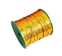 Bridas metálicas 2Roll Multicolor Gift Packaging Wrap Ribbon Rope Food Bread Bag Plastic Clip Binding for Packing(Khaki)