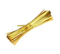 Bridas metálicas 3000pcs Long Strong Twist Ties 4 Inches Quality Plastic Closure Tie Golden for Home, Business, Institutions