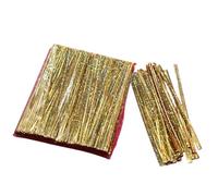 Bridas metálicas 4000pcs Laser Plastic Twist Ties 10cm Closure Wire Wraps Bundling Handmade Jewelry Packaging(Gold color)