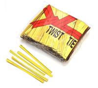 Bridas metálicas 7600Pcs Plastic Iron Tie Colorful Multi-Size Wire Sealing Binding for Candy Lollipop Cookies Food Gift Party Packaging(Gold,4X60mm)
