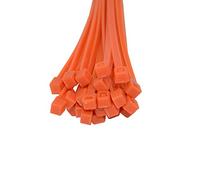 Bridas para cables (100 unidades, 4,8 x 200 mm, poliamida 6.6, calidad industrial), color naranja