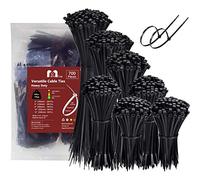 Bridas Plastico 700 Piezas Pequeña, Bridas Negras Varios Tamaños 300/250/200/150/100 mm x 3.6 Abrazaderas Plastico Sujetacables Nylon Brida Resistentes UV Electricista Industriales Exterior