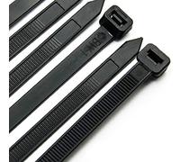 Bridas resistentes de 12 pulgadas, bridas de plástico ultra fuertes con resistencia a la tracción de 120 libras, 100 piezas, envolturas de nailon con 0.3 pulgadas de ancho en blanco y negro,