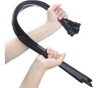 Bridas resistentes para cables anchas, resistentes a los rayos UV, 80 kg, resistencia a la tracción, temperatura de trabajo de -15.0 °C a 80.0 °C de largo, bridas de alambre de nailon ajustables y