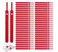 Bridas reutilizables, bridas para cables de ordenador, 50 unidades con ganchos, bridas reutilizables, bridas multiusos con ganchos para gestión de cables y organizador de cables