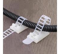 Bridas y clips ajustables reutilizables con fuerte adherencia de agarre para una organización segura de cables en la oficina y el hogar, daños (CL-1 blanco)