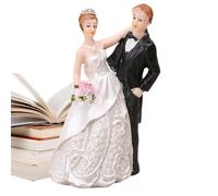 Bride and Groom Figurine - Resin Wedding Couple Sculpture, Stylish Home Ornament, Compact Desktop Decoration, Premium Quality Finish | Romantic Decor for Living Room Bedroom Office Display Use
