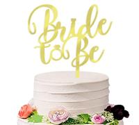 Bride Cupcake Topper, Bride To Be Cake Topper, para Bodas, Adornos Pastel Novia, Pastel de Decoración, Glitter Tarta Decoracion, Despedidas de Soltera, Fiestas Temáticas, Dorado(A)