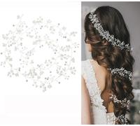 Bride Hair Headband Wedding Hair Vine Pearl Bride Hair Piece Crystal Bridal Hair Accessories for Prom Festival Women and Girls