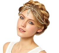 Bride Headdress Hair Accesories Elegant Head Chain Jewelry Women Wedding Accessories Bridal Headpiece para ocasiones especiales y festivales(Color 3)