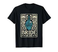 Bride Or Die Retro Halloween Despedida de Soltera a Juego Camiseta