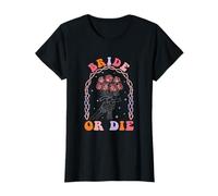 Bride Or Die Retro Halloween Despedida de Soltera a Juego Camiseta