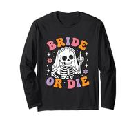 Bride Or Die Retro Halloween Despedida de Soltera a Juego Manga Larga