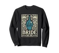 Bride Or Die Retro Halloween Despedida de Soltera a Juego Sudadera
