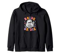 Bride Or Die Retro Halloween Despedida de Soltera a Juego Sudadera con Capucha