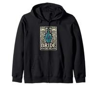 Bride Or Die Retro Halloween Despedida de Soltera a Juego Sudadera con Capucha
