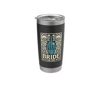 Bride Or Die Retro Halloween despedida de soltera a juego Vaso térmico de acero inoxidable de doble pared