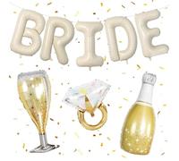 Bride To Be Globos Decoracion,Bride to Be Banner,Hen Party Decoración,BRIDE Globos de Letras Crema,Bride To Be Decoracion Decoraciones de Boda para Boda/Fiesta de Despedida de Soltera (Crema)