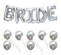Bride To Be Globos Decoracion,Bride to Be Banner,Hen Party Decoración,BRIDE Globos de Letras Plateadas,Bride To Be Decoracion Decoraciones de Boda para Boda/Fiesta de Despedida de Soltera
