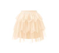 Bridesmay Falda de tul para mujeres adultas, cintura elástica, longitud hasta la rodilla, faldas tutú para niñas, disfraz de ballet de Halloween, tutú esponjoso, champán, L