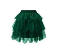 Bridesmay Falda de tul para mujeres adultas, cintura elástica, longitud hasta la rodilla, faldas tutú para niñas, disfraz de ballet de Halloween, tutú esponjoso, verde oscuro, S