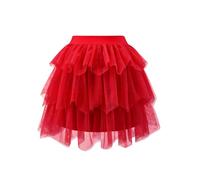 Bridesmay Falda de tul para mujeres adultas, cintura elástica, longitud hasta la rodilla, faldas tutú para niñas, disfraz de ballet de Halloween, tutú esponjoso, rosso, XL