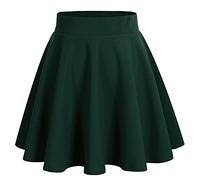 Bridesmay Falda Mujer Plisada Corto Casual Mini Multifuncional para la Escuela, la Oficina, Las Fechas y Las Fiesta Dark Green 2XL