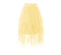 Bridesmay Faldas de tul para mujer, acampanadas, de malla esponjosa, a media pierna, falda tutú larga para Halloween, fiesta de té, tutú, Estilo champán1, M