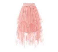 Bridesmay Faldas de Tul para Mujer - Tiro Elástico Trendy - Tutú Asimétrico - Falda en A para Homecoming y Halloween Blush L